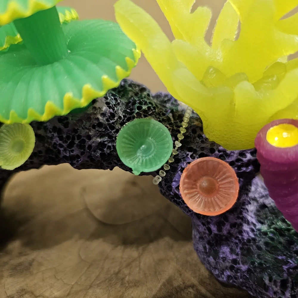 Top Fin Glow Sea Anemone Cave Aquarium Ornament